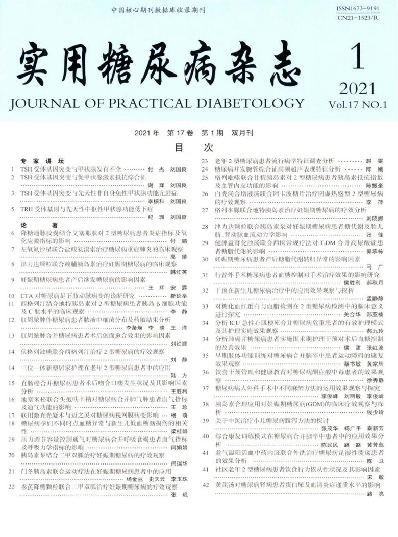 实用糖尿病杂志封面